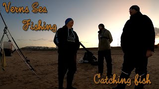 VERNS SEA FISHING  CATCHING FISH AT HORNSEA SOUTH BEACH SEA FISHING UK WITH SHANE AND SCOTT [upl. by Aimehs]