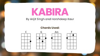 Kabira  Arijit Singh and Harshdeep Kaur  Ukulele Play Along C G Am F [upl. by Robinett345]