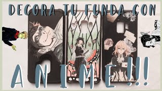 Como decorar tu funda con Anime  manualidades anime🦋 [upl. by Moclam]