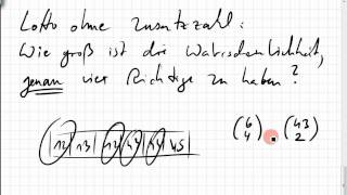 06A6 Kombinatorik vier Richtige im Lotto hypergeometrische Verteilung [upl. by Diane]