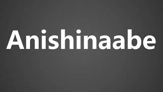 How To Pronounce Anishinaabe [upl. by Nevi]