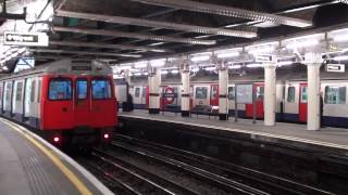 HD A clockwise Circle Line C Stock train arrives at Aldgate [upl. by Rawdan92]