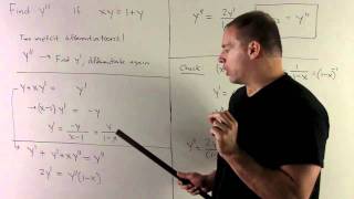 Implicit Differentiation 5  Higher Derivatives [upl. by Milena437]