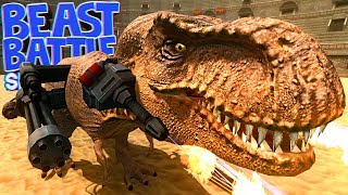 Beast Battle Simulator  TRex Vs Animais Batalha PréHistórica  Dinossauros PTBR [upl. by Ynnij475]