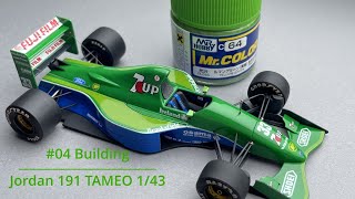 04 Building Jordan 191 TAMEO 143 F1 scale model car [upl. by Consuelo971]