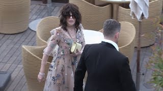 Isabelle Adjani arrives at the LOreal beach in Cannes [upl. by Otrebide]