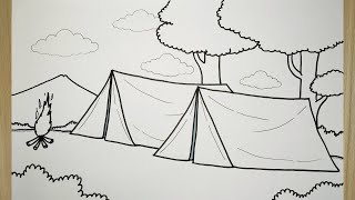 Cara menggambar tenda [upl. by Koby811]