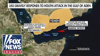 US Navy intercepts Houthi attack in the Gulf of Aden [upl. by Ennaxor547]