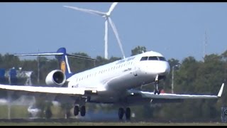 LUFTHANSA Regional  Canadair CRJ900 DACKF landing  Schiphol Airport AMS Amsterdam [upl. by Nocaj923]