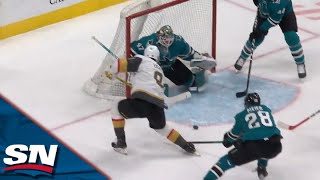 Jack Eichel OneTimes Shot Past James Reimer For First Goal With Golden Knights [upl. by Enalahs]