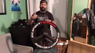 70mm Carbon Tri Spoke Wheel UNBOXING 📦 Createlifenow [upl. by Nemrac]