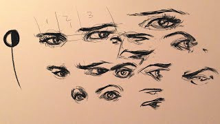 COME DISEGNARE GLI OCCHI TANTI SCHEMI PRATICI ED ESEMPI HOW TO DRAW EYES TUTORIAL [upl. by Gower]