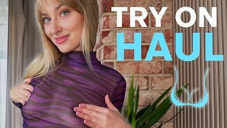 4K 2024 SeeThrough Try On Haul  No Bra  Scarlett Shine [upl. by Ellezig]