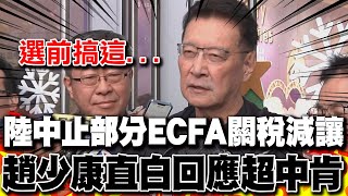 陸中止ECFA部分商品關稅減讓 趙少康直白回應超中肯 再轟民進黨沒辦法做到兩岸溝通交流 [upl. by Ettennyl233]