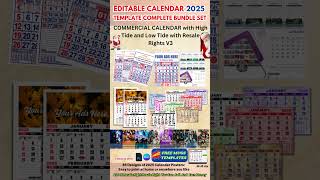 EDITABLE CALENDAR 2025 TEMPLATE COMPLETE BUNDLE SET [upl. by Annwahsal]