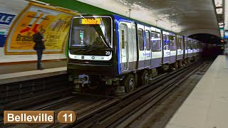 Belleville  Line 11  Paris métro  RATP MP14 [upl. by Alberto311]