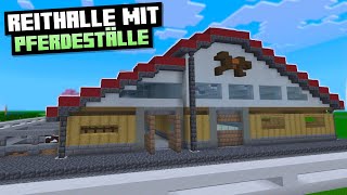 Wir bauen eine Reiterhalle mit Pferdestall  Minecraft TUTORIAL 🐴 [upl. by Aierbma]