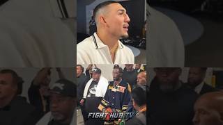 Teofimo Lopez TAUNTS Crawford as he WALKS OUT for Madrimov [upl. by Einnod]