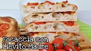 Focaccia con lievito madre e pomodorini croccante leggera e alveolata [upl. by Kipp]