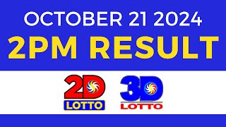 2pm Lotto Result Today October 21 2024  PCSO Swertres Ez2 [upl. by Ramsden]