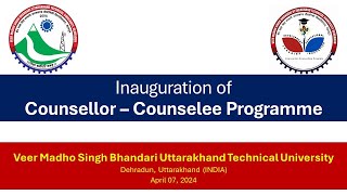 UTU Counsellor Counselee Programme Inauguration Ceremony held online on 7th April 2024 [upl. by Yasdnyl]