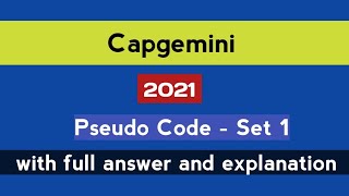 Capgemini Pseudo Code 2021  Set 1   MCQs  How to Solve Pseudo Code  The Coding Bytes [upl. by Bonneau]