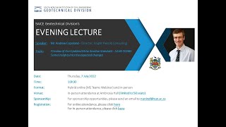 SAICE Geotechnical Division Evening Lecture Preview of the Updated Mine Residue Standard SANS 10286 [upl. by Alyled]