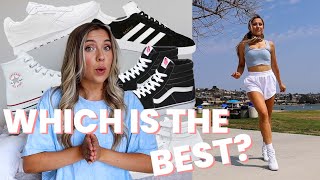 trying SHUFFLERS favorite SHOES for dancing Adidas Reebok Vans Converse [upl. by Annaehs]