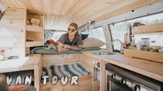 Van Builder Builds His Own Ford Econoline Into His Home Explains Why He Chose A Low Roof VAN TOUR [upl. by Callas]