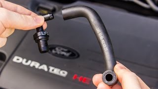 How to Replace PCV valve hose oil separator Ford Duratec  Mazda L FocusRangerMondeoMazda [upl. by Eelram]