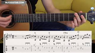 Fingerstyle Pentatonic Melody for Beginners in A major Bluesy [upl. by Olenolin16]