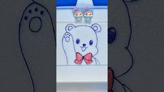 Bear Emoji  Painting on foam  Relaxing Satisfying Video [upl. by Dulcinea]