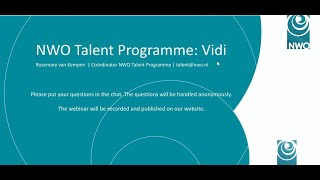 NWO Talent Programme VidiWebinar information meeting 2021 [upl. by Suzan535]