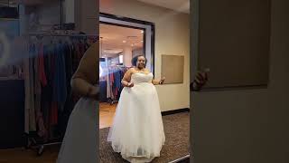 Wedding Reception Dress on a Pear Shape Try on plussizeweddingdress [upl. by Mloc]