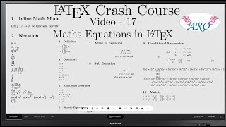 LaTeX Crash Course in TamilHow to Type Maths Equations in LaTeXAutomatic Alignment Equation in TeX [upl. by Enaoj]