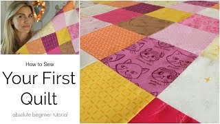 Your First Quilt  Beginner Tutorial Part 1 [upl. by Ittam]