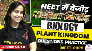 LIVE NEET 2025  BIOLOGY QUESTIONS PRACTICE  PLANT KINGDOM  SURBHI MAAM neet2025 newlight [upl. by Lil627]