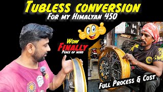 Converting my Himalayan 450 from tube to Tubeless🤩🤩 Way2speed kit🔥 Now No more worries during ride😁👌 [upl. by Cheyne]