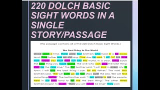 220 DOLCH BASIC SIGHT WORDS  STORY [upl. by Nosrej]