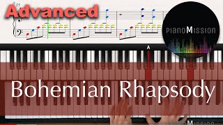 Real Piano Tutorial BOHEMIAN RHAPSODY with sheets [upl. by Mackey]