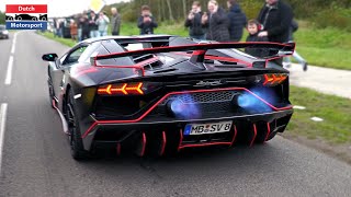 Supercars leaving Car Show  800HP Gintani SVJ Regera F12 NLargo XBOW GTXR GT2 RS [upl. by Atnwahs]