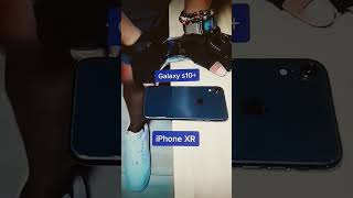 Iphone xr 🆚 samsung galaxy s10 break test smartphonesamsungIphonel [upl. by Nylak]