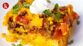 Rotel Cornbread Casserole with Ground Beef [upl. by Zetana404]