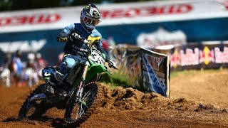 RedBud 2018 Aaron Plessinger takes out Austin Forkner while battling for the lead [upl. by Earl256]