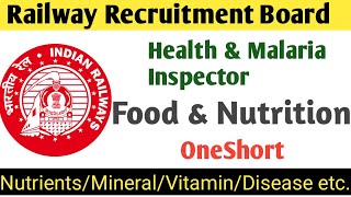 RRB Health Malaria Inspector 2024 Preparation  Food and Nutrition Oneshort  Sanitary Inspector [upl. by Skolnik]