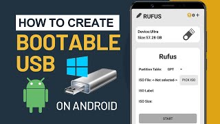 MakeCreate a Windows Bootable USB on Android Phone without PC [upl. by Crowns230]