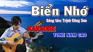 Biển Nhớ  Karaoke Tone Nam  Beat Guitar [upl. by Yokoyama]