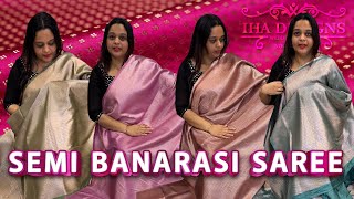 Designer semi Banarasi sarees collections for booking visits [upl. by Joyann]