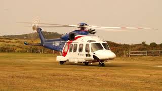 Bristow AW189 Helicopter arrival Tresco Heliport Sept 2021 [upl. by Stine]