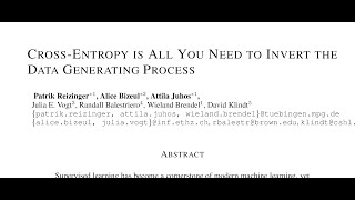 CrossEntropy is All You Need to Invert the Data Generating Process [upl. by O'Dell]